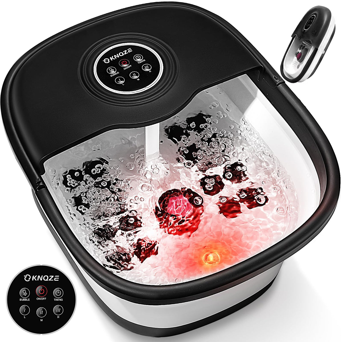 KNQZE Collapsible Foot Spa with Heat demonstrates compact storage and quick setup.