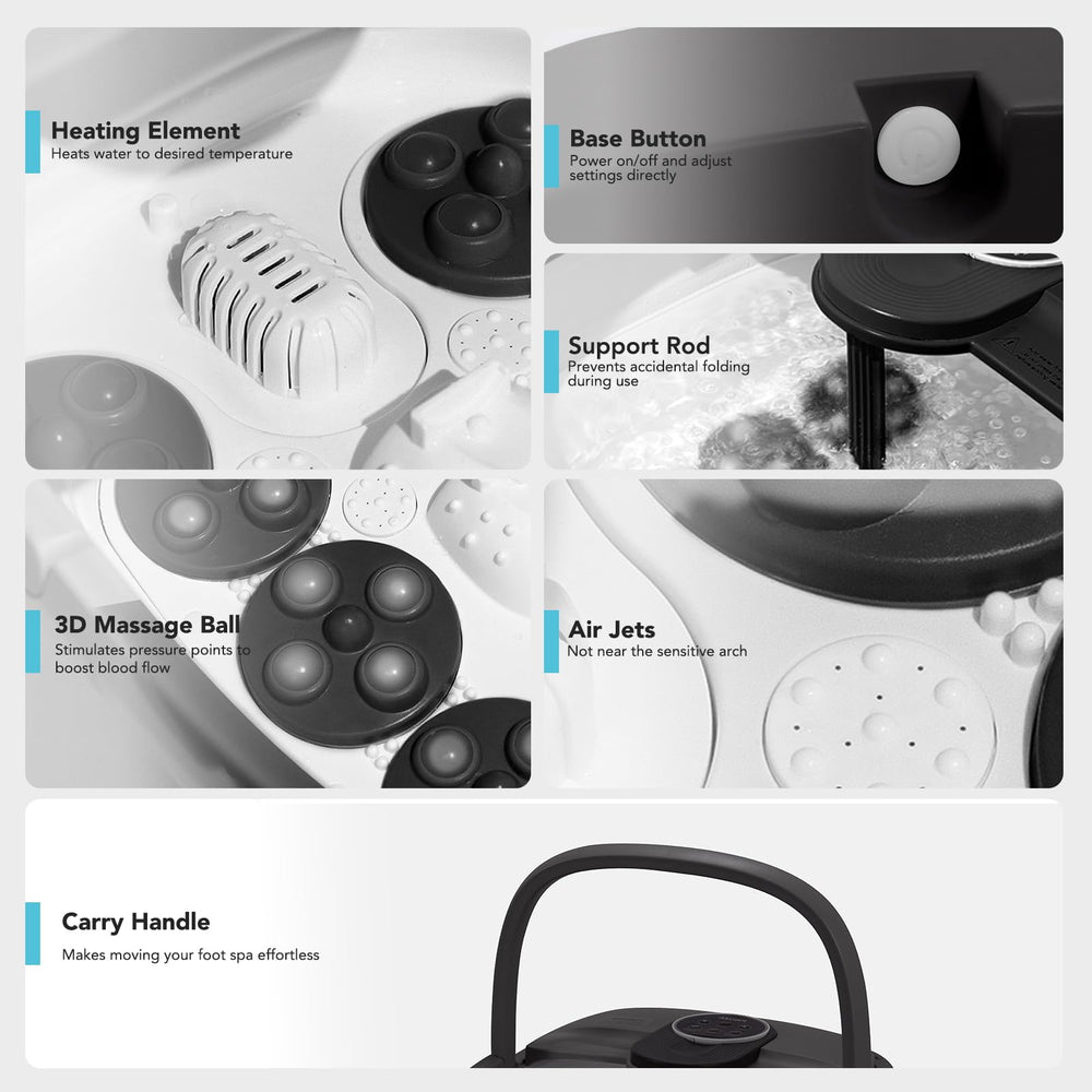 KNQZE foot spa with six massage balls delivering targeted kneading