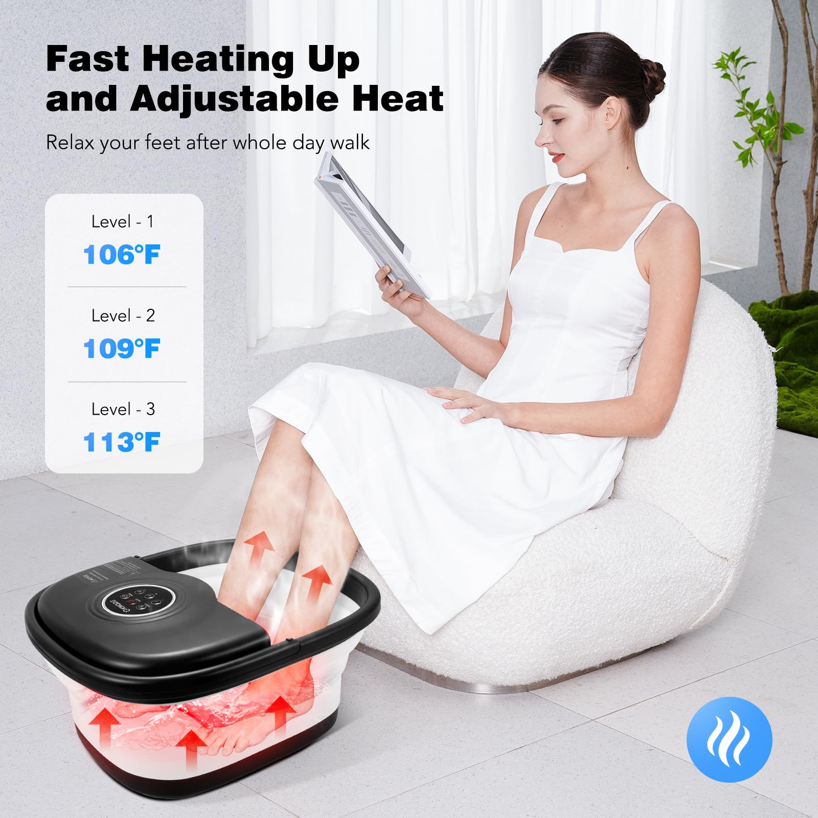 KNQZE Foot Spa Bubbles and Massage deliver soothing immersion and gentle tissue stimulation.