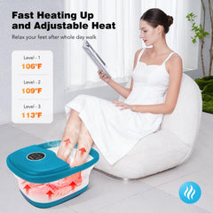 KNQZE foot spa with bubbles and red light for spa-like relaxation.