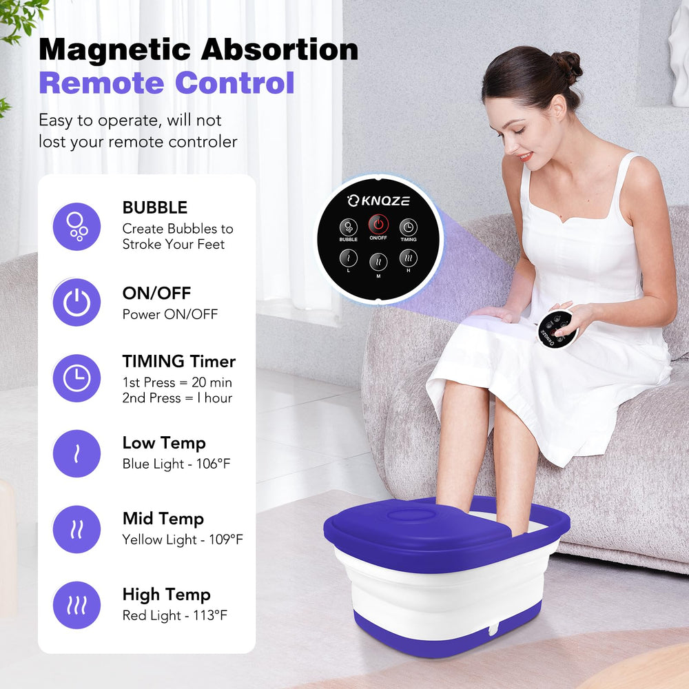 KNQZE foot spa with pumice stone for gentle exfoliation.