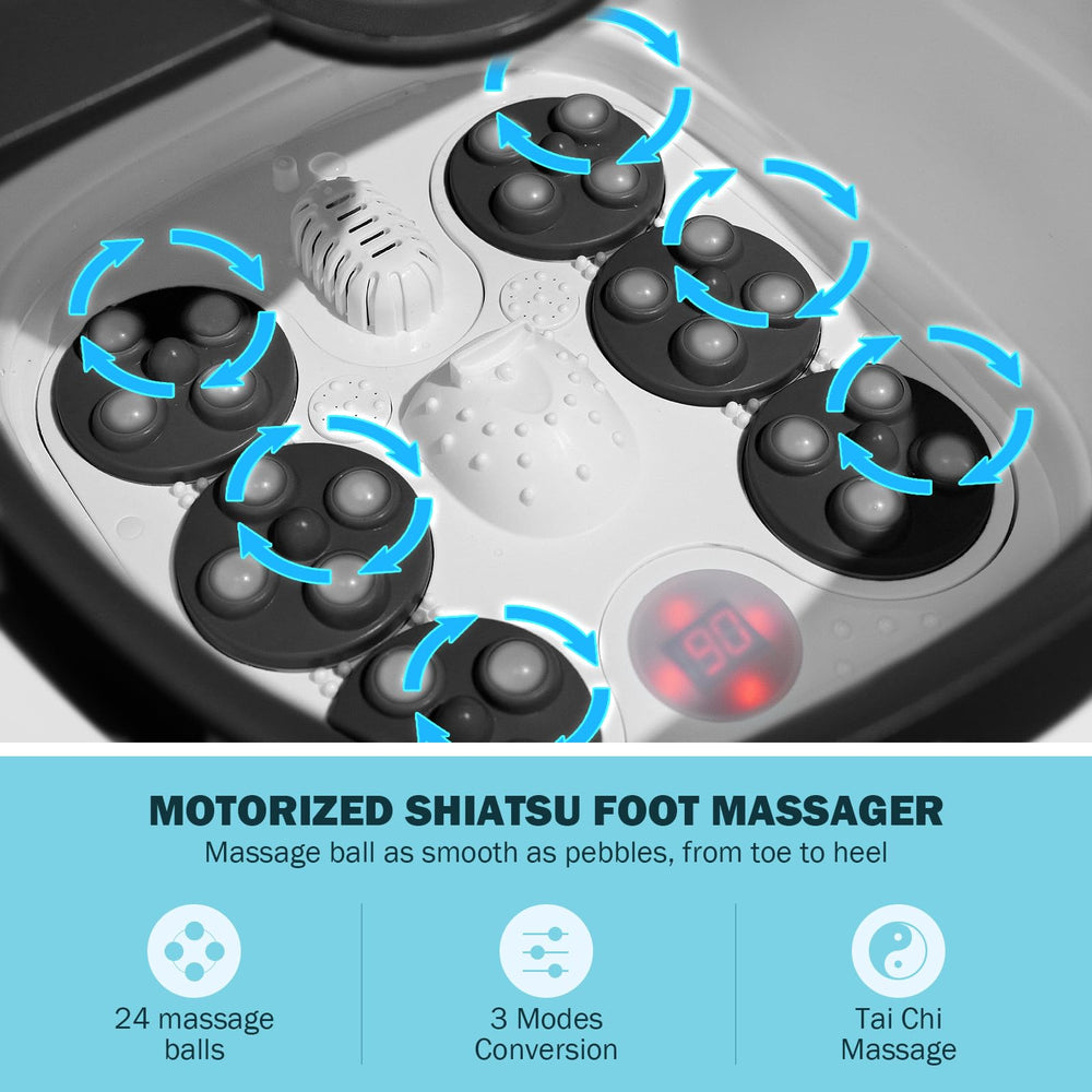 KNQZE foot spa with remote control for hands-free adjustments