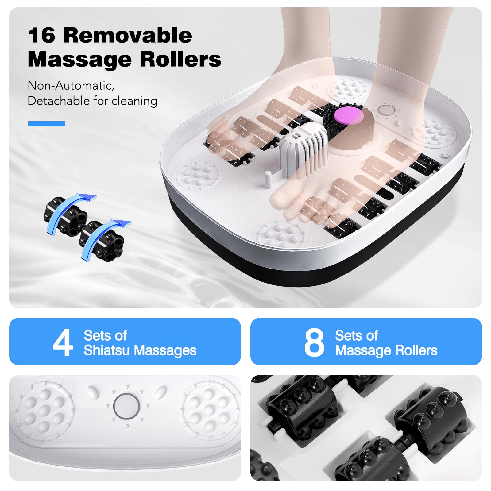 KNQZE Foot Spa Remote Control enables hands-free operation from a distance.