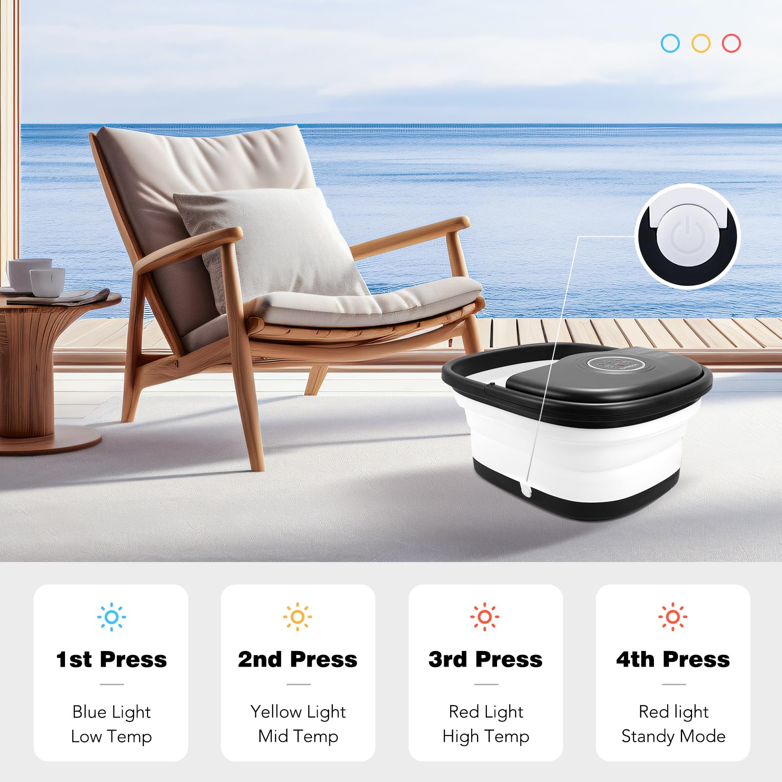 KNQZE Foot Spa Timer lets you set session length for convenience.