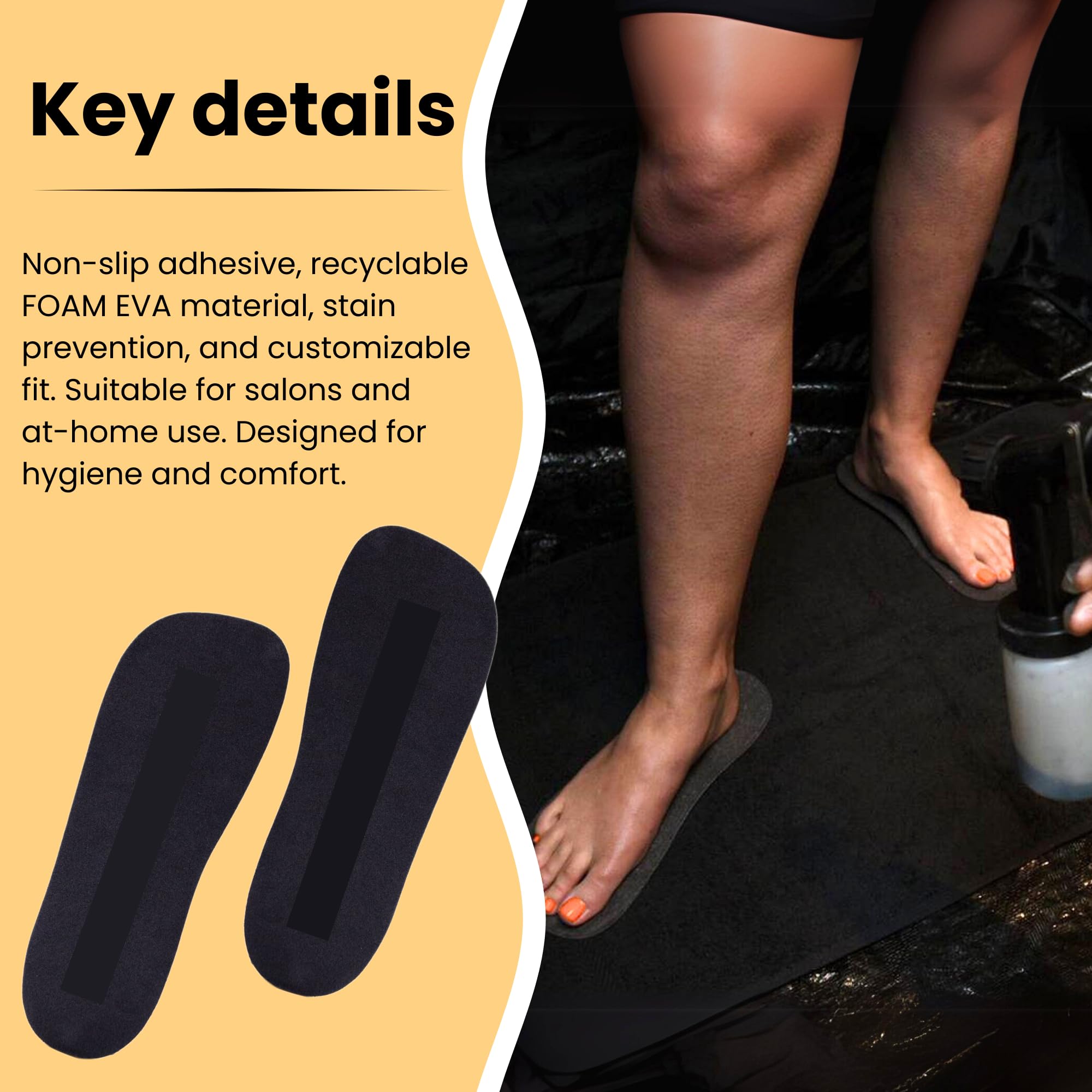 KOBBTAN accesorio para bronceado, pies listos para aplicar bronceado en salón o casa.