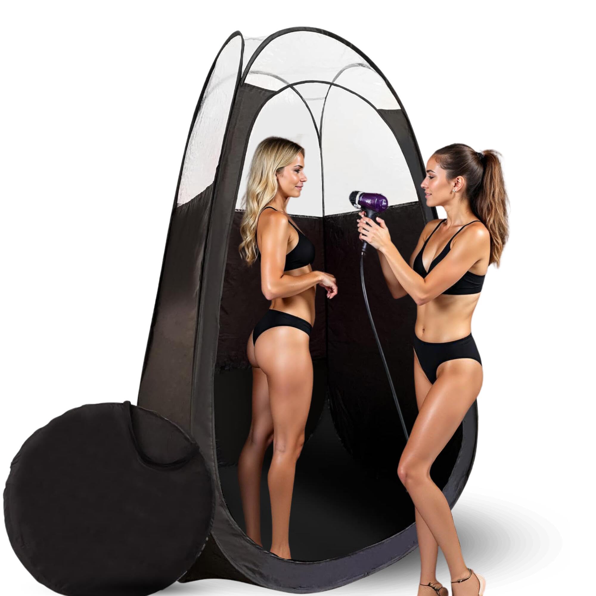 KOBBTAN large deluxe spray tan tent with a clear window for enhanced session visibility.