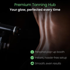 KOBBTAN spray tan tent with a clear window and bright interior for better lighting.