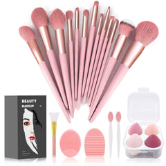 Koccido 22-piece makeup brush set in pink case for a complete routine.