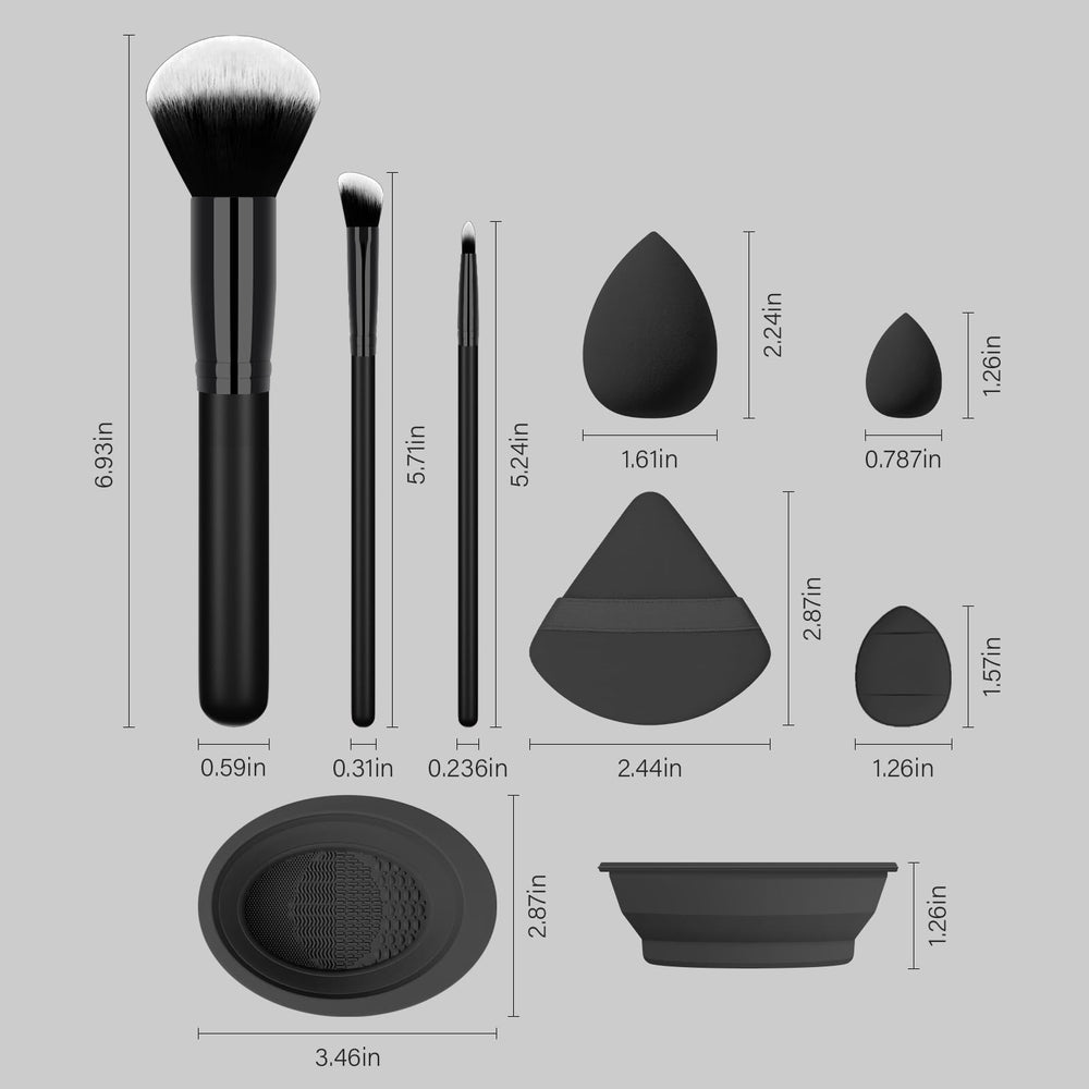 Koccido makeup brushes powder puff triangular—soft blending for natural finish.