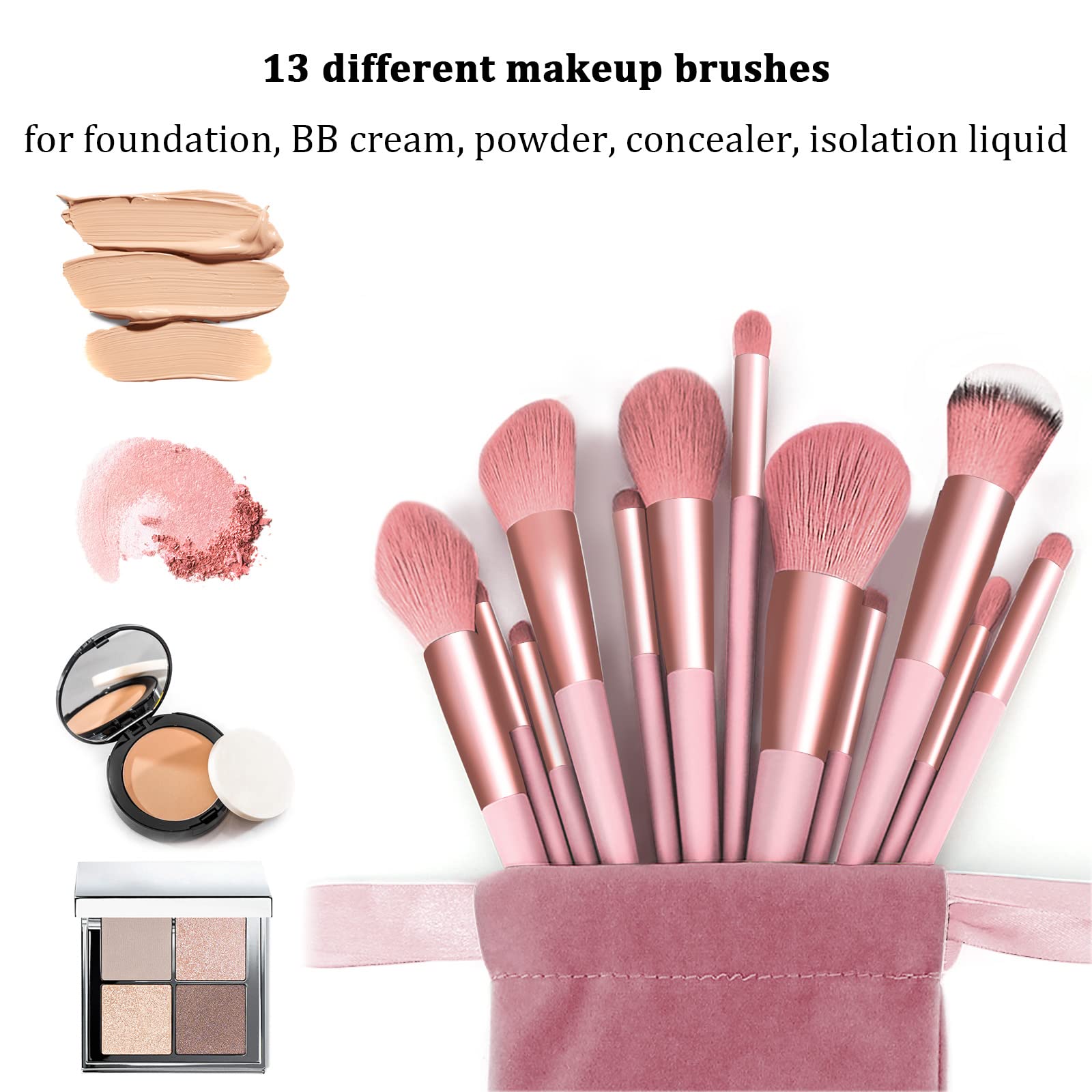 Koccido large-size professional brushes for precise makeup application.