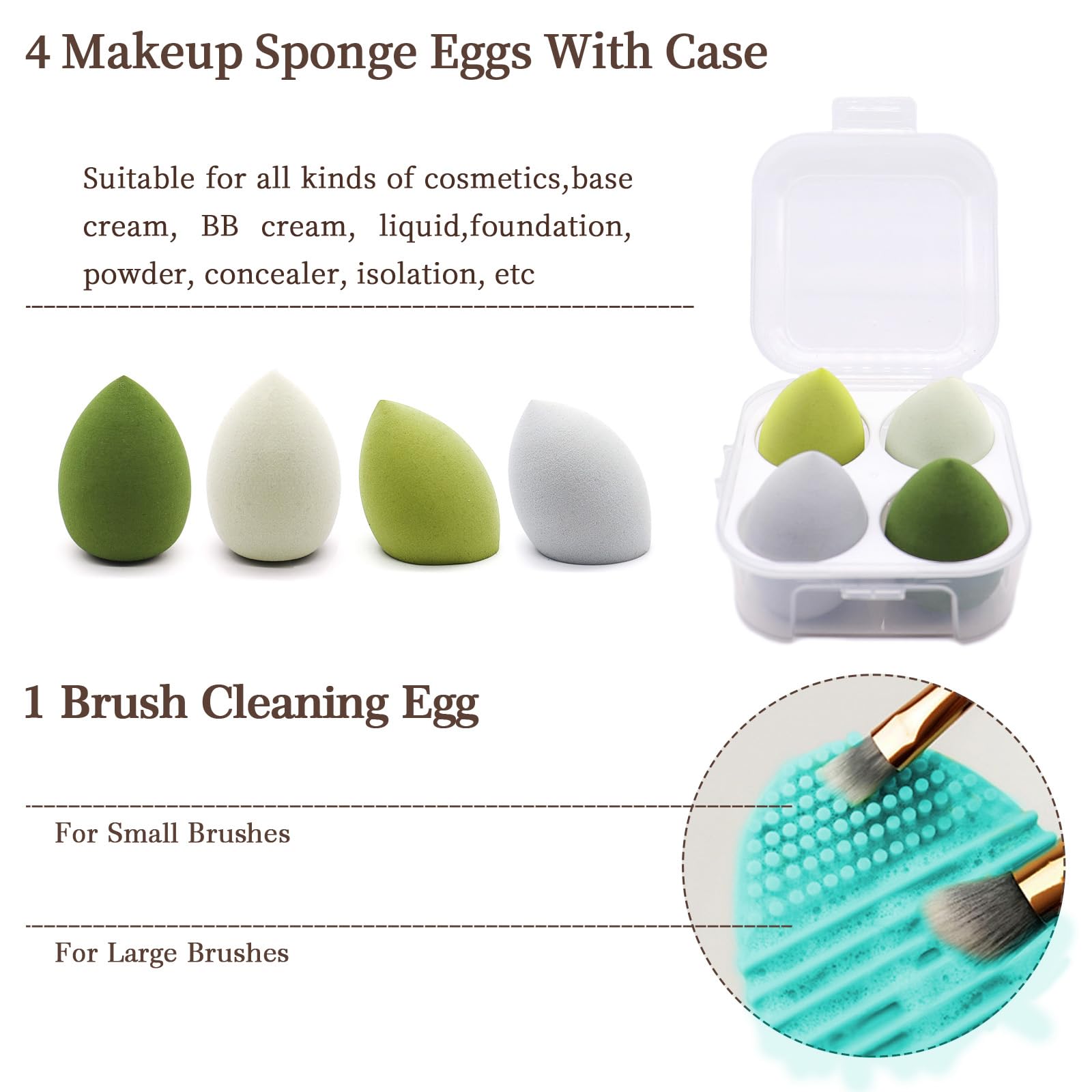 Koccido silicone face-pack brush in green for smooth mask application.