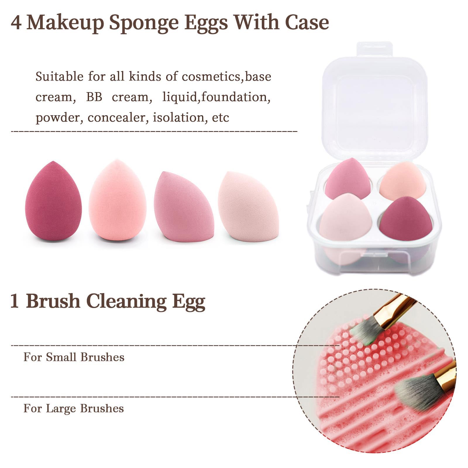 Koccido sponge egg set for effortless blending and application.