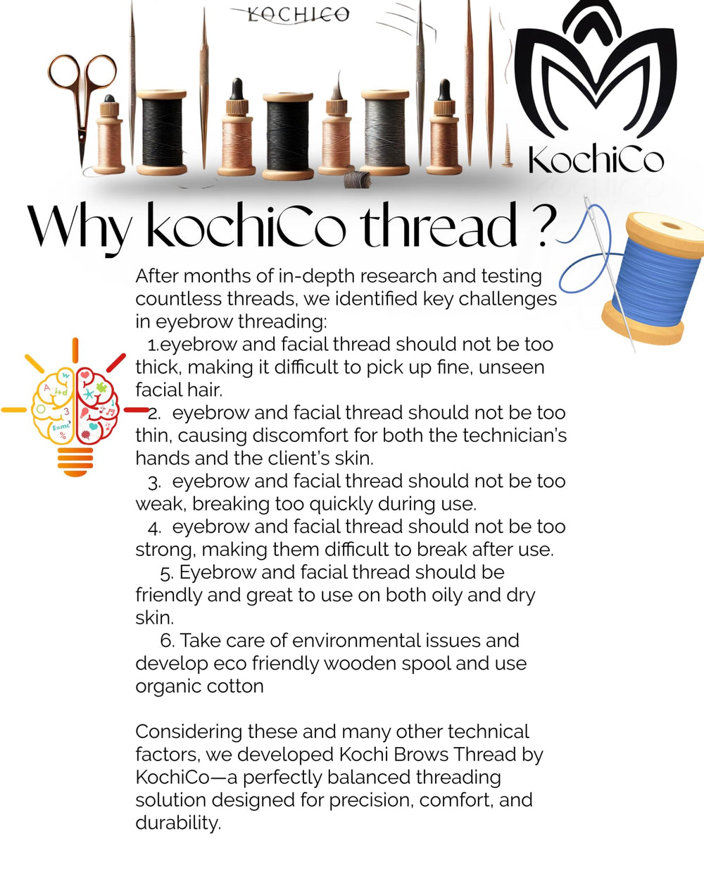 Kochi Co eyebrow threading thread supports gentle facial hair removal
