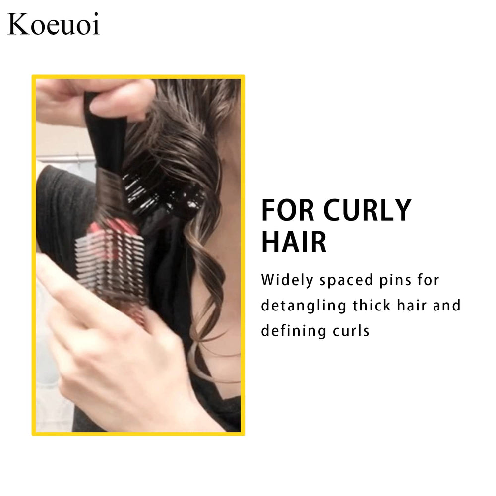 Koeuoi 9-row nylon bristles gently detangle curly textures