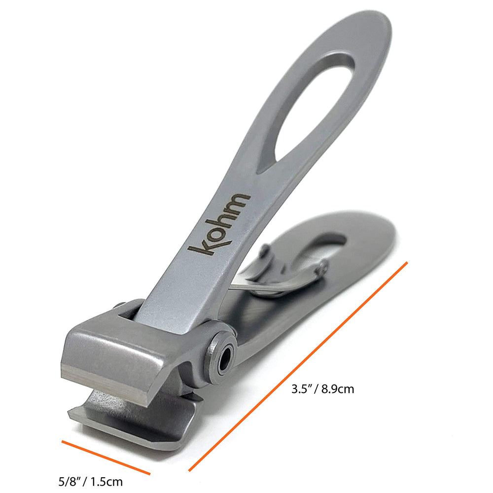 KOHM durable stainless steel nail clippers for long-lasting use.