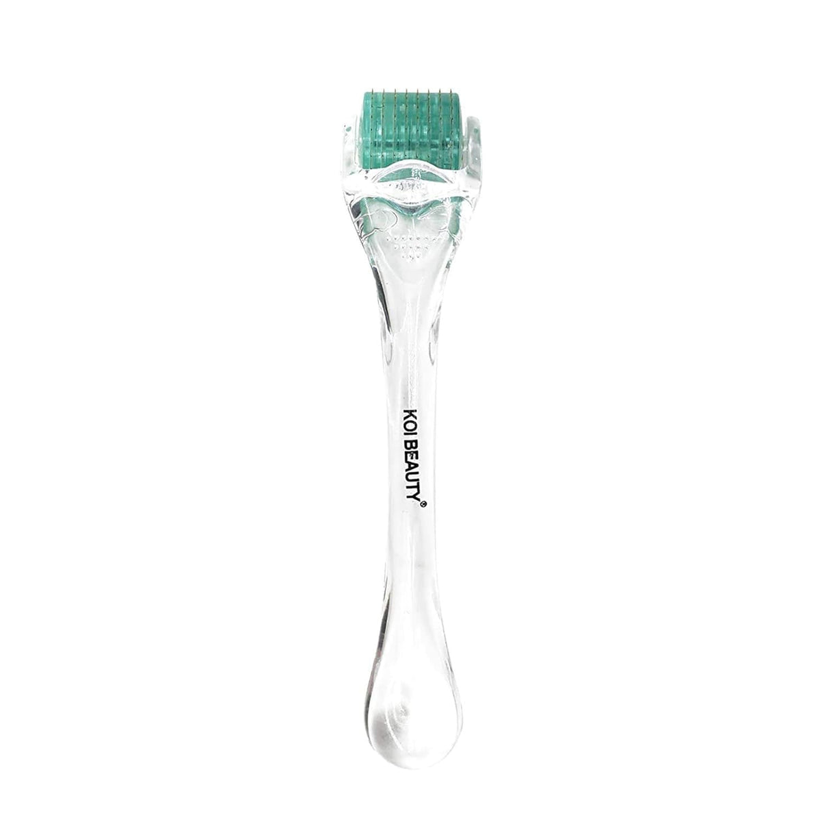 Koi Beauty derma roller close-up with titanium needles for precise micro-needling.