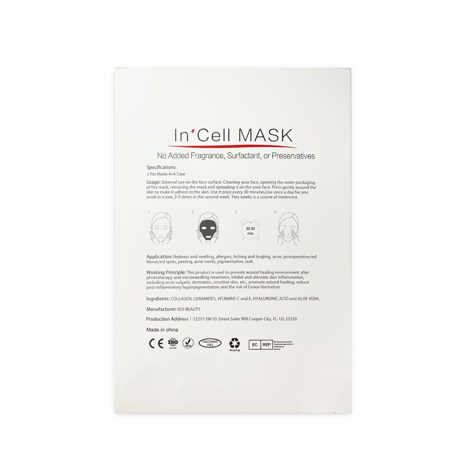 Koi Beauty Post-care mask ideal after IPL, chemical peels, or microneedling sessions.