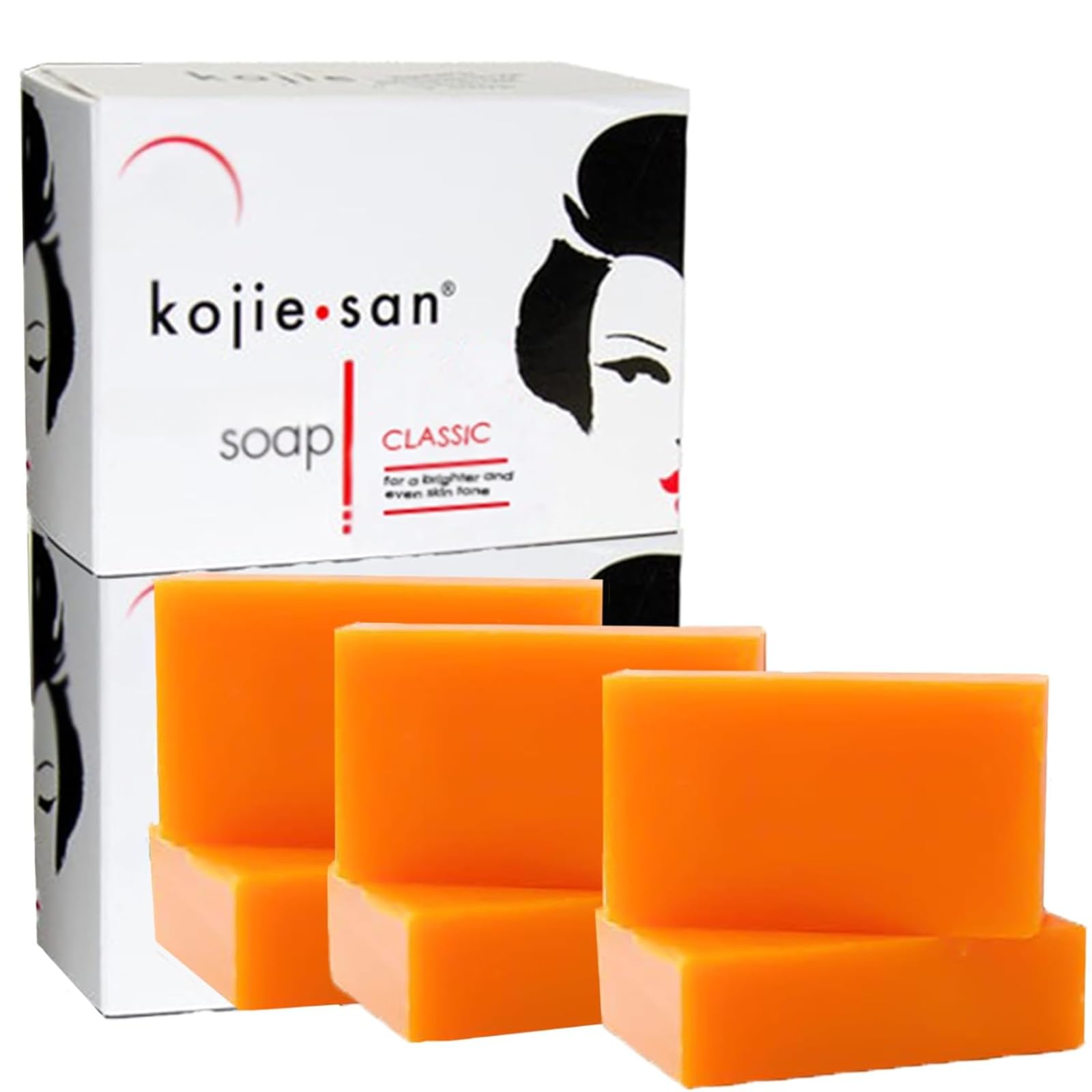Kojie San Original soap bar front view for daily brightening.