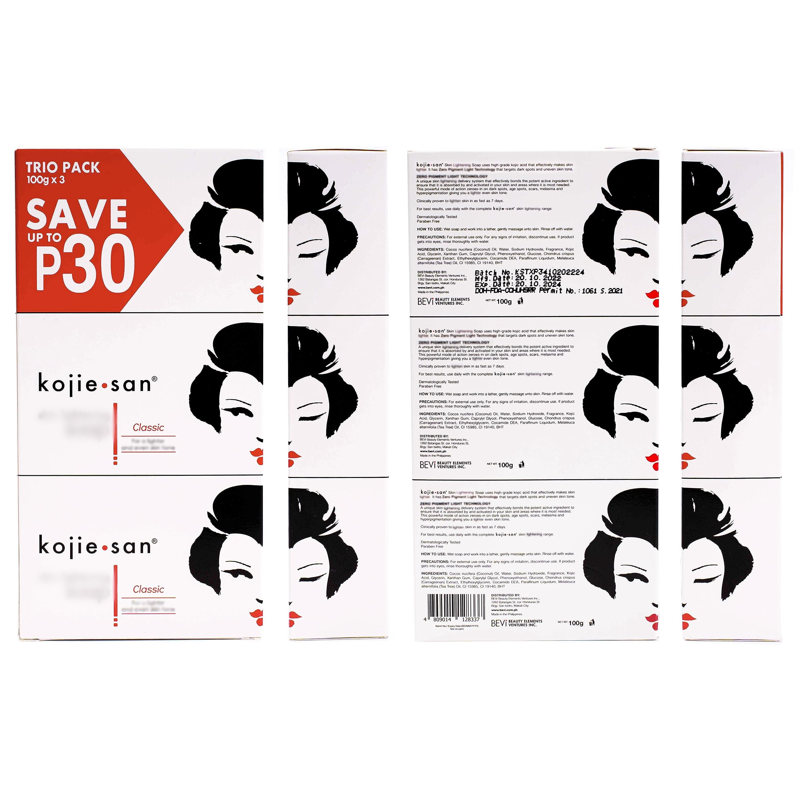 Kojie San soap use in bath routine for smoother skin.