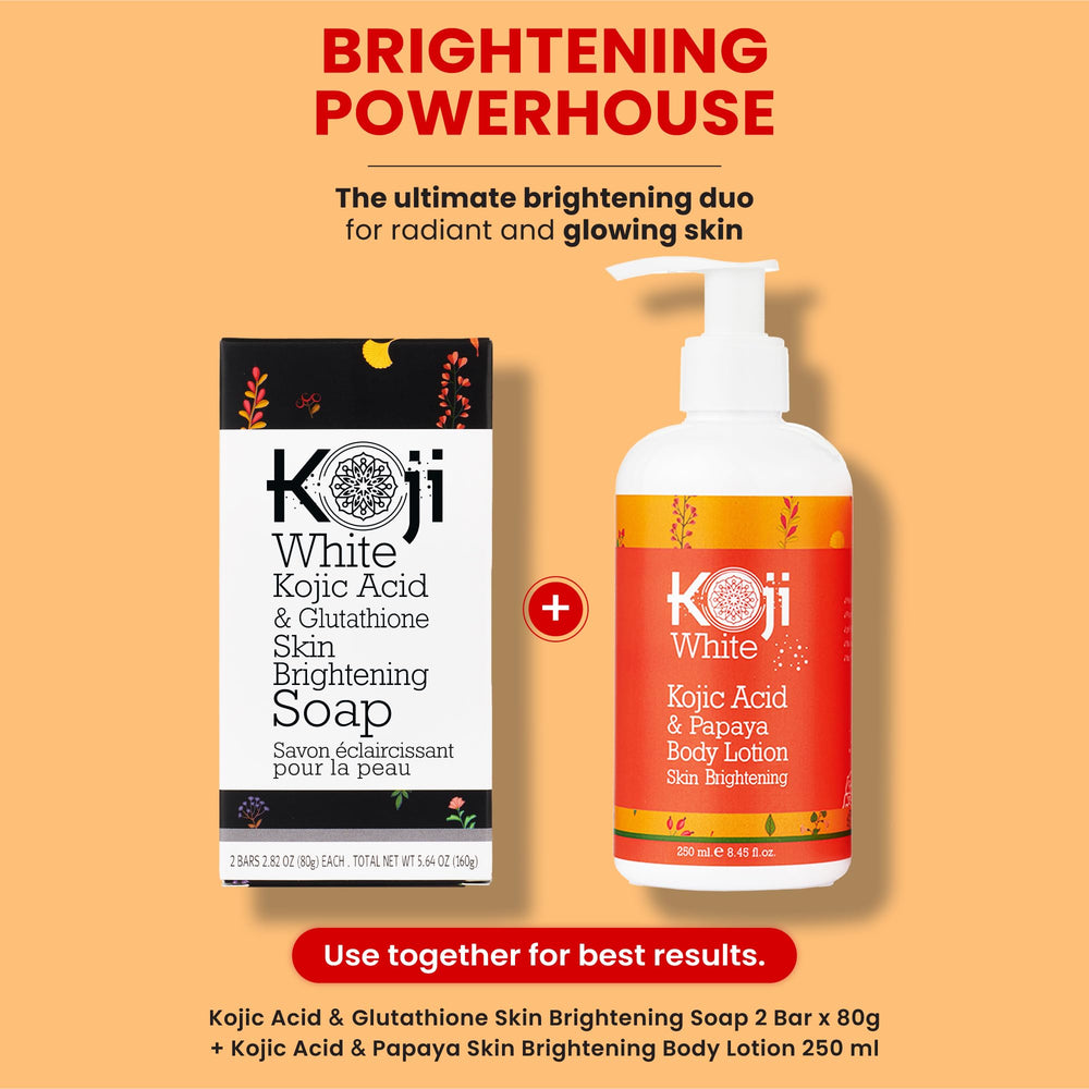Koji White barra doble uso facial y corporal para conveniencia.