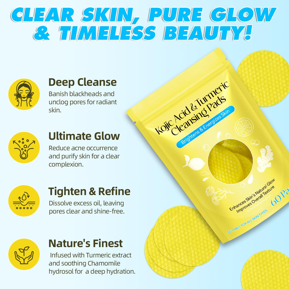 Kojic Turmeric Cleansing Pads dual-sided buff closeup for gentle exfoliation.