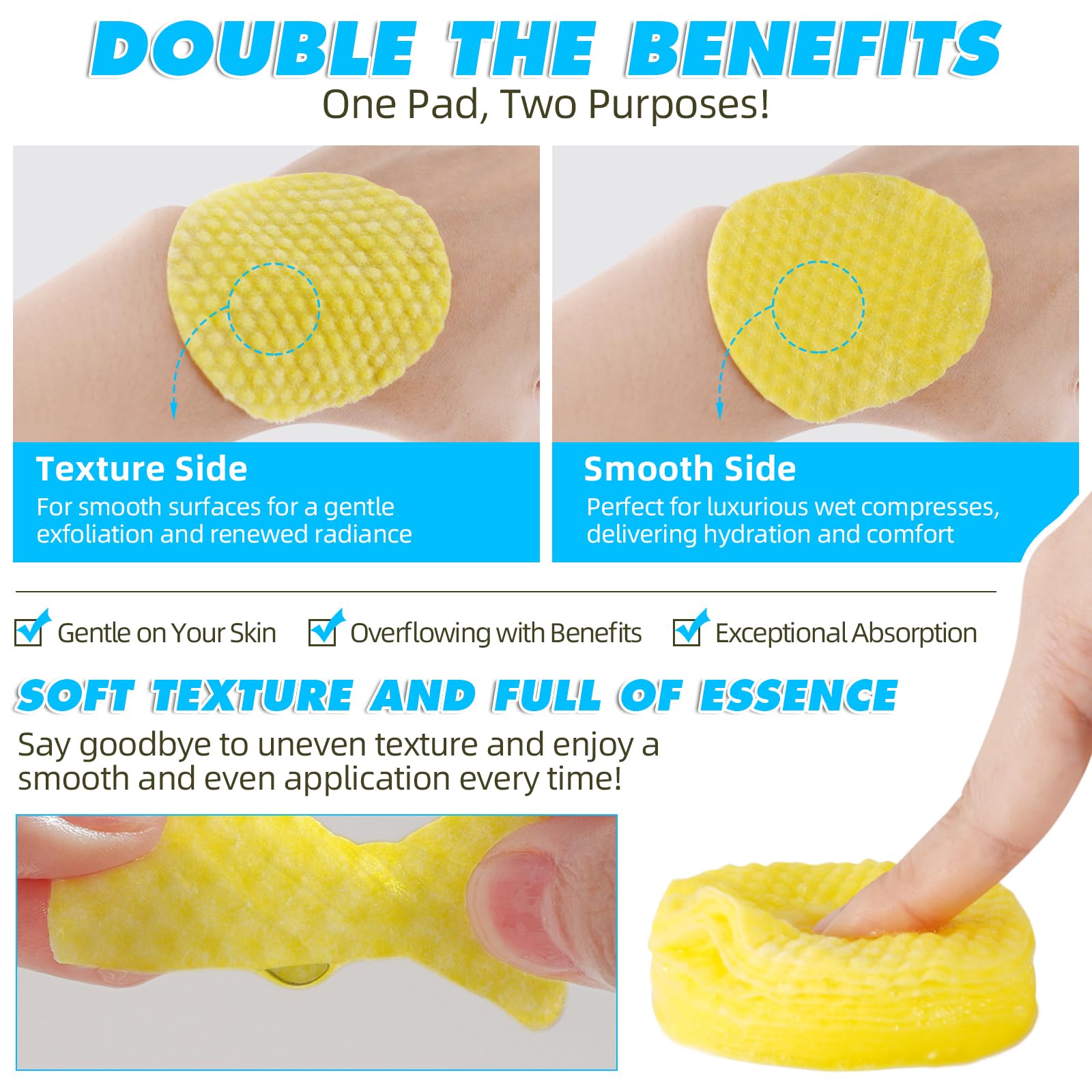 Kojic Turmeric Cleansing Pads face application showing gentle circular cleansing.