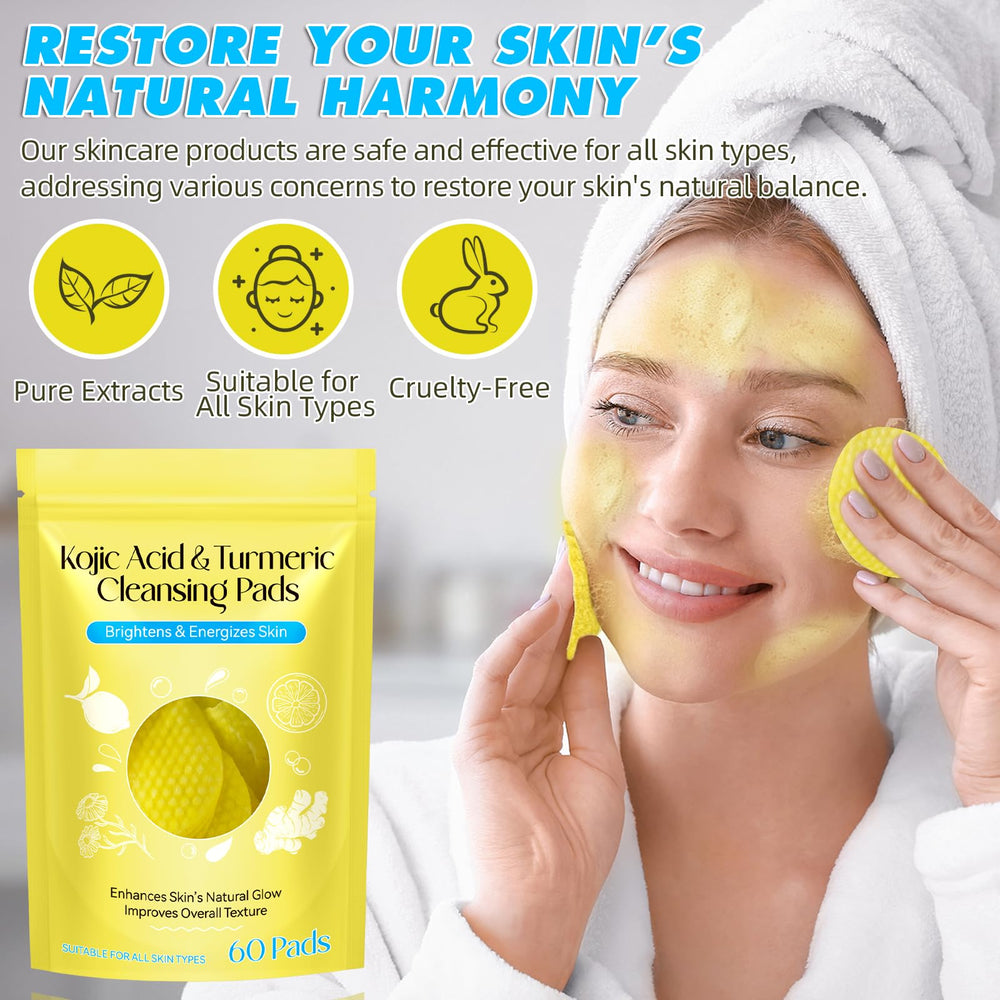 Kojic Turmeric Cleansing Pads single pad closeup for on-the-go cleansing.