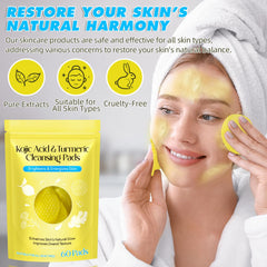 Kojic Turmeric Cleansing Pads single pad closeup for on-the-go cleansing.