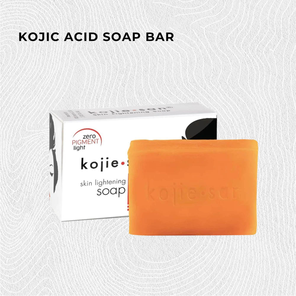Kojie San kojic acid bar close-up highlights smooth texture for even tone.