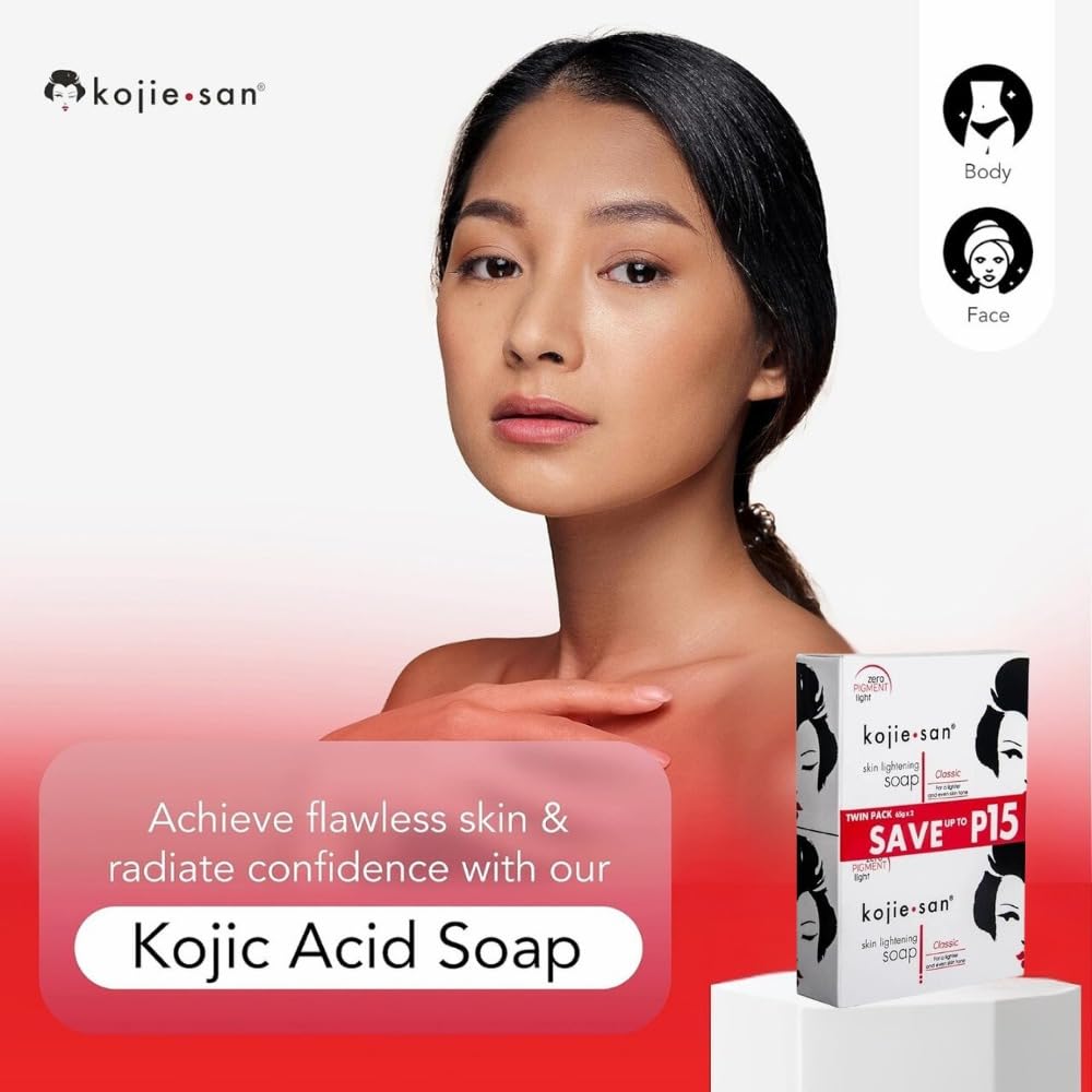 Kojie San Red Exfoliante Jabón, red exfoliante incluida para limpieza suave.