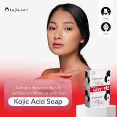 Kojie San Red Exfoliante Jabón, red exfoliante incluida para limpieza suave.