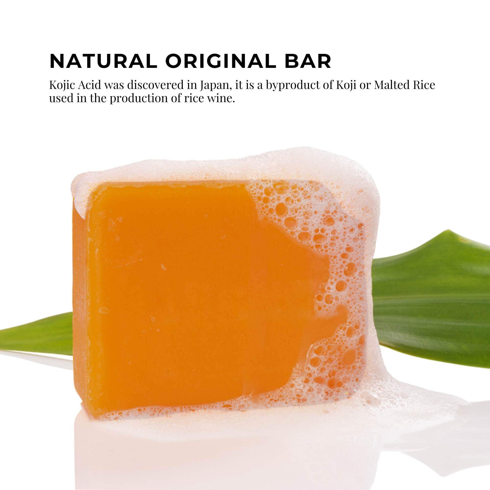 Kojie San bar in underarm use suggests even skin tone.