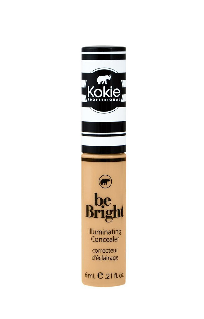 Kokie Be Bright concealer in Medium Beige for lightweight, natural-looking coverage.