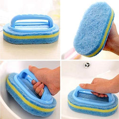Esponja azul rígida Koksi para suciedad incrustada sin rayar.