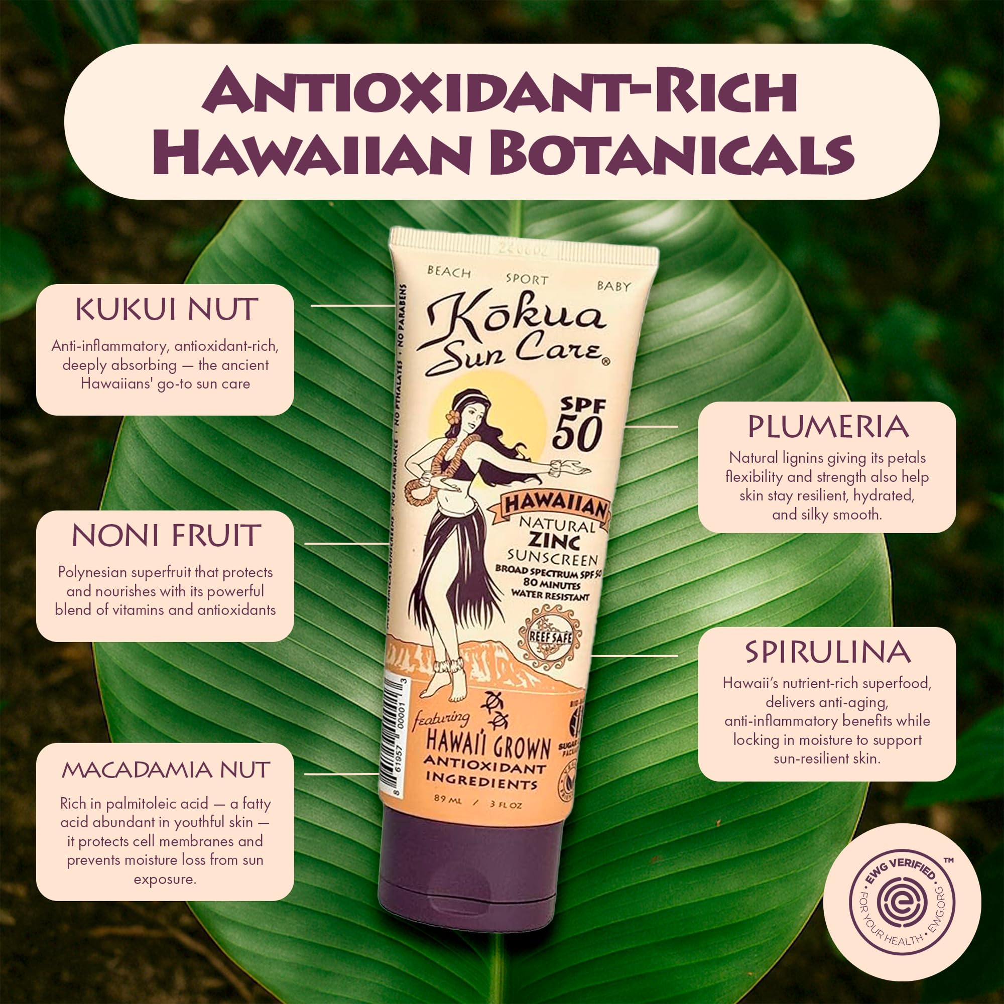 Kokua Sun Care applying on face, smooth rub-in with clear finish.