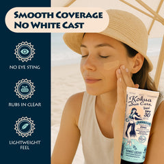 Kokua Sun Care clear rub-in mineral sunscreen on skin