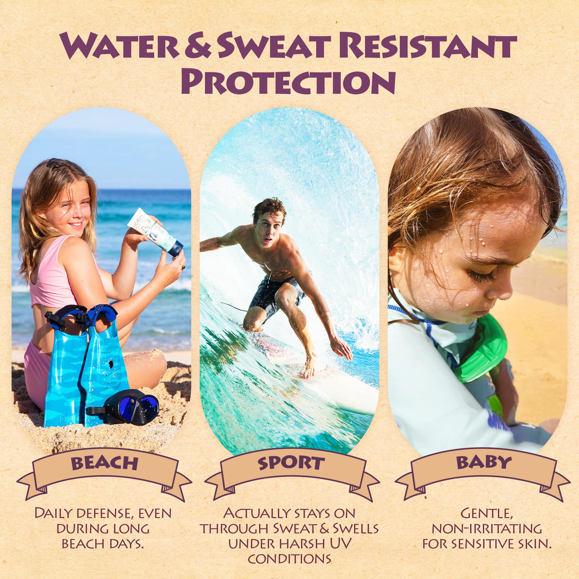 Kokua Sun Care ingredients label, emphasizing Hawaiian antioxidants for skin care.