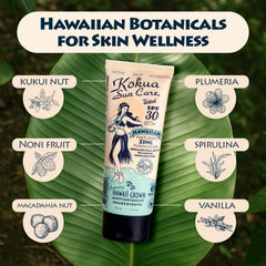Kokua Sun Care tinted mineral sunscreen being applied on the face