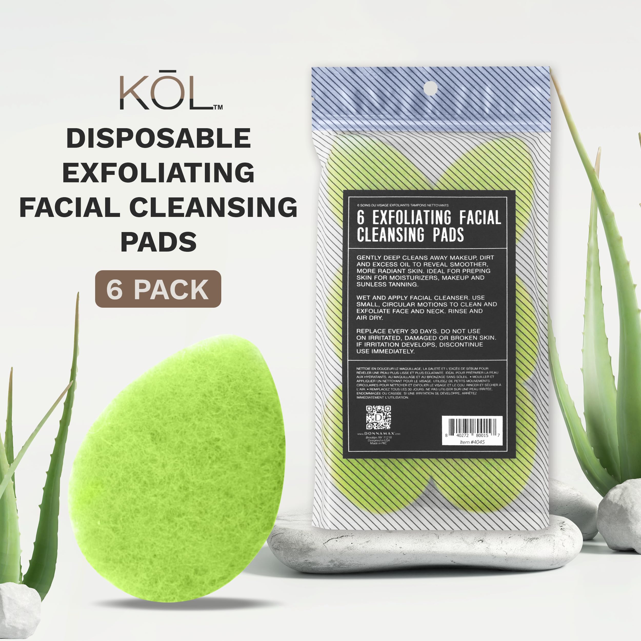 Disposable exfoliating face sponge for makeup removal and fresh cleansing
