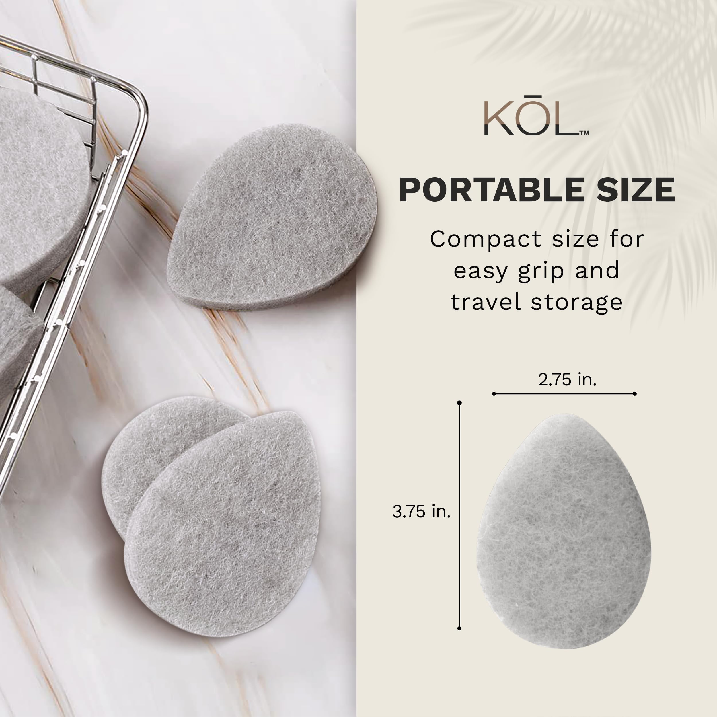 KOL portable cleansing pads ideal for travel, gym, or home use.