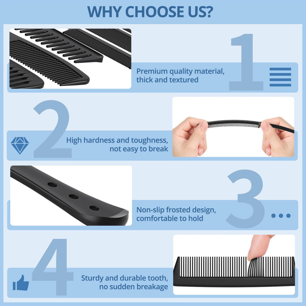 Kolavia barber-grade combs for wet curly hair and professional styling.