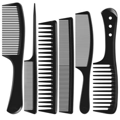 Kolavia six-piece black hair comb set packshot showing durable professional-grade design.