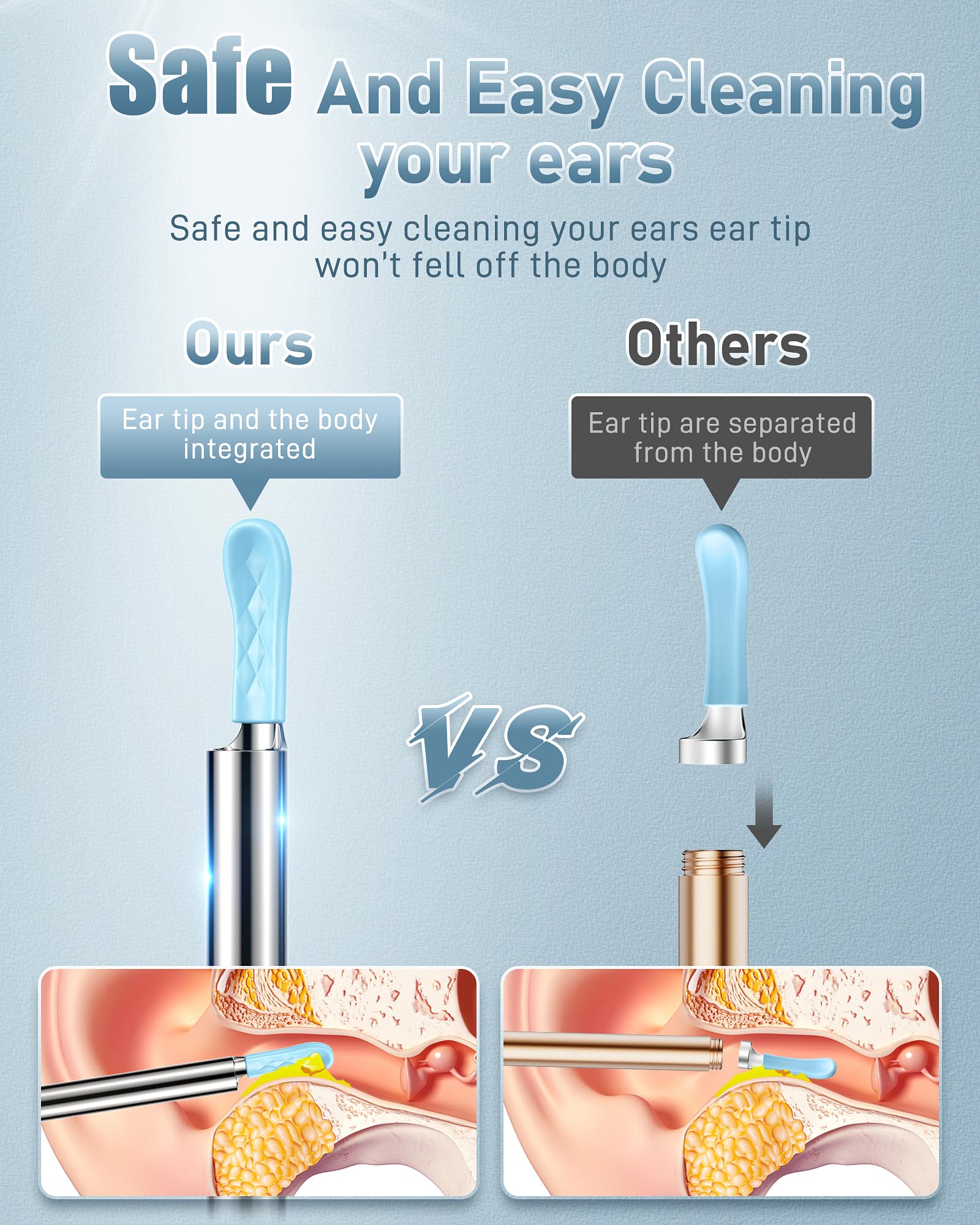 Kolrry 7-piece ear wax removal toolkit supports versatile cleaning tasks.