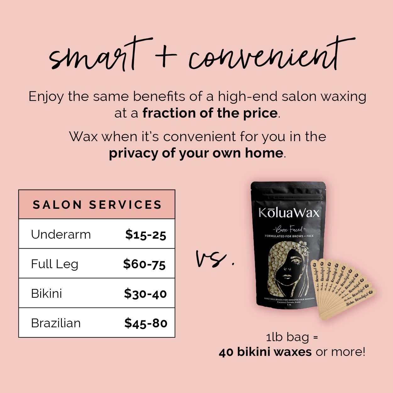 KoluaWax beads for bikini line offer comfortable waxing and efficient results