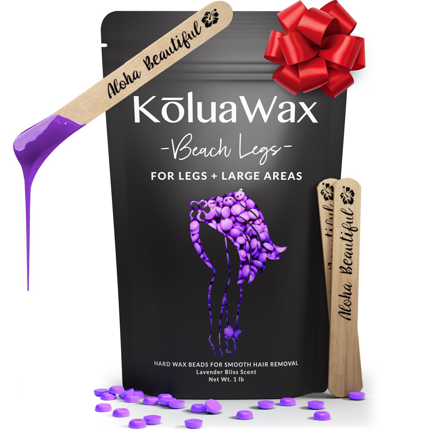 KoluaWax Lavender Bliss face beads for precise, gentle facial hair removal