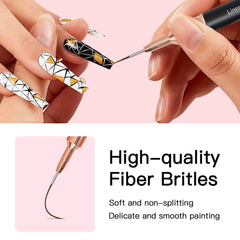 Komall 12mm nail art brush delivers controlled lines for precise patterns