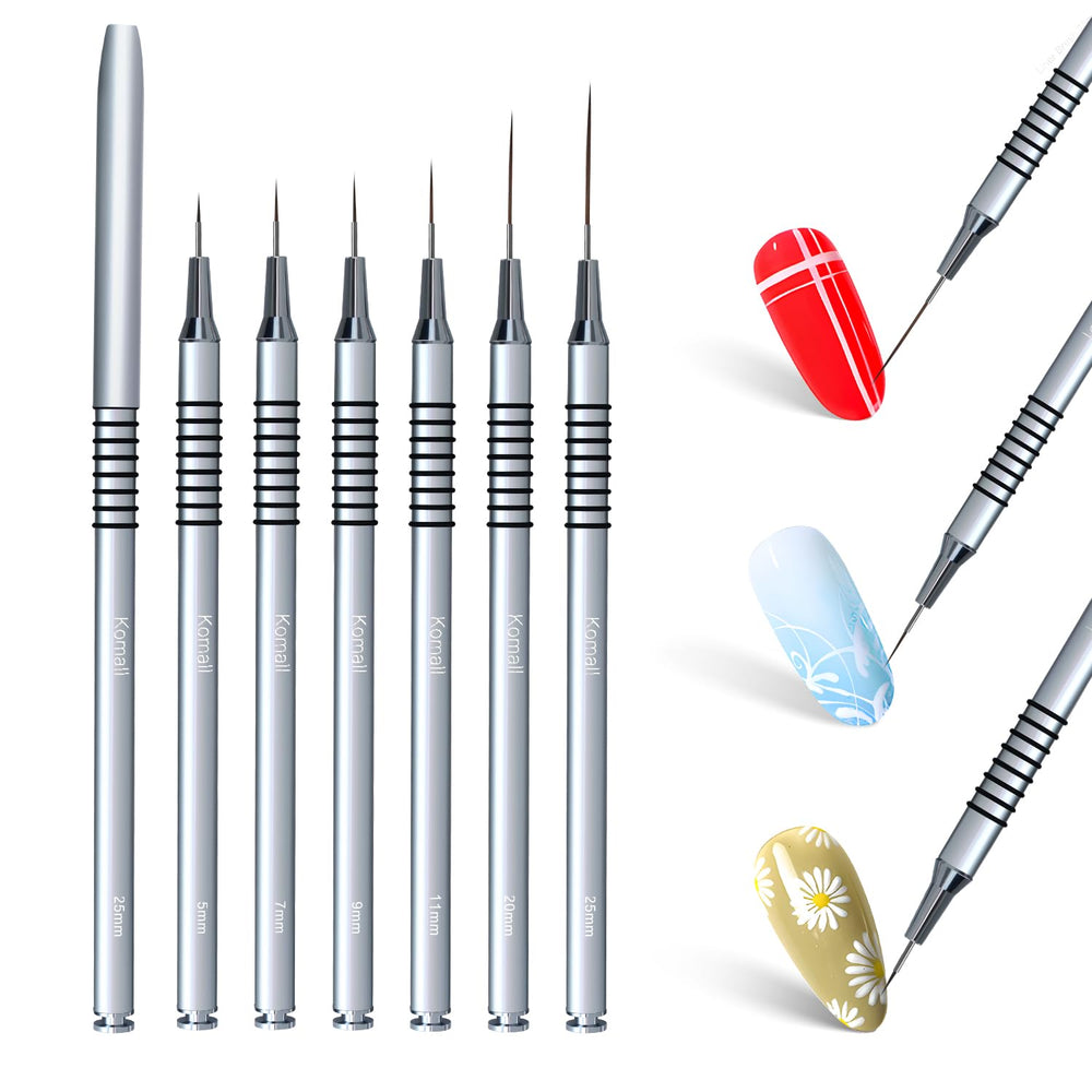 Komall 7mm nail art brush for smooth curves and detail