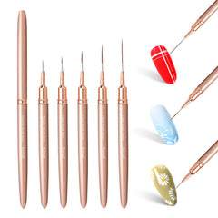 Komall Metallic Nail Art Brushes 8mm tip for clean, smooth lines and steady strokes.