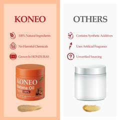 KONEO Cream texture demonstrating anti-frizz smoothing effect.