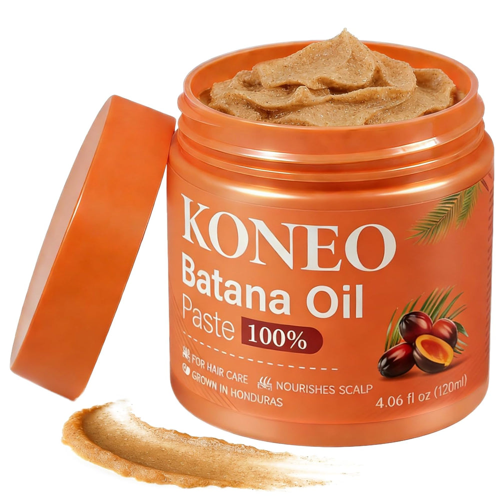 KONEO Hair Growth Cream bottle highlighting Batana oil nourishing formula.